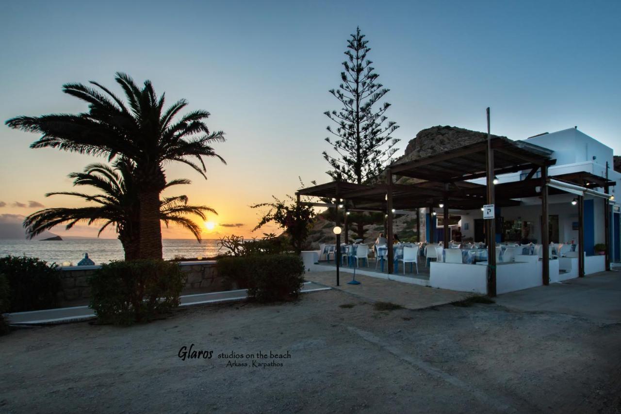 Apartamento Glaros Luxury Studio On The Beach Arkasa Exterior foto