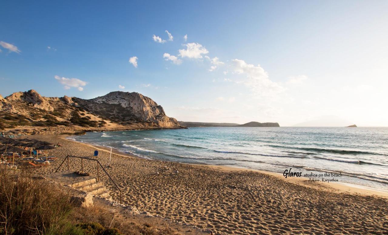 Apartamento Glaros Luxury Studio On The Beach Arkasa Exterior foto