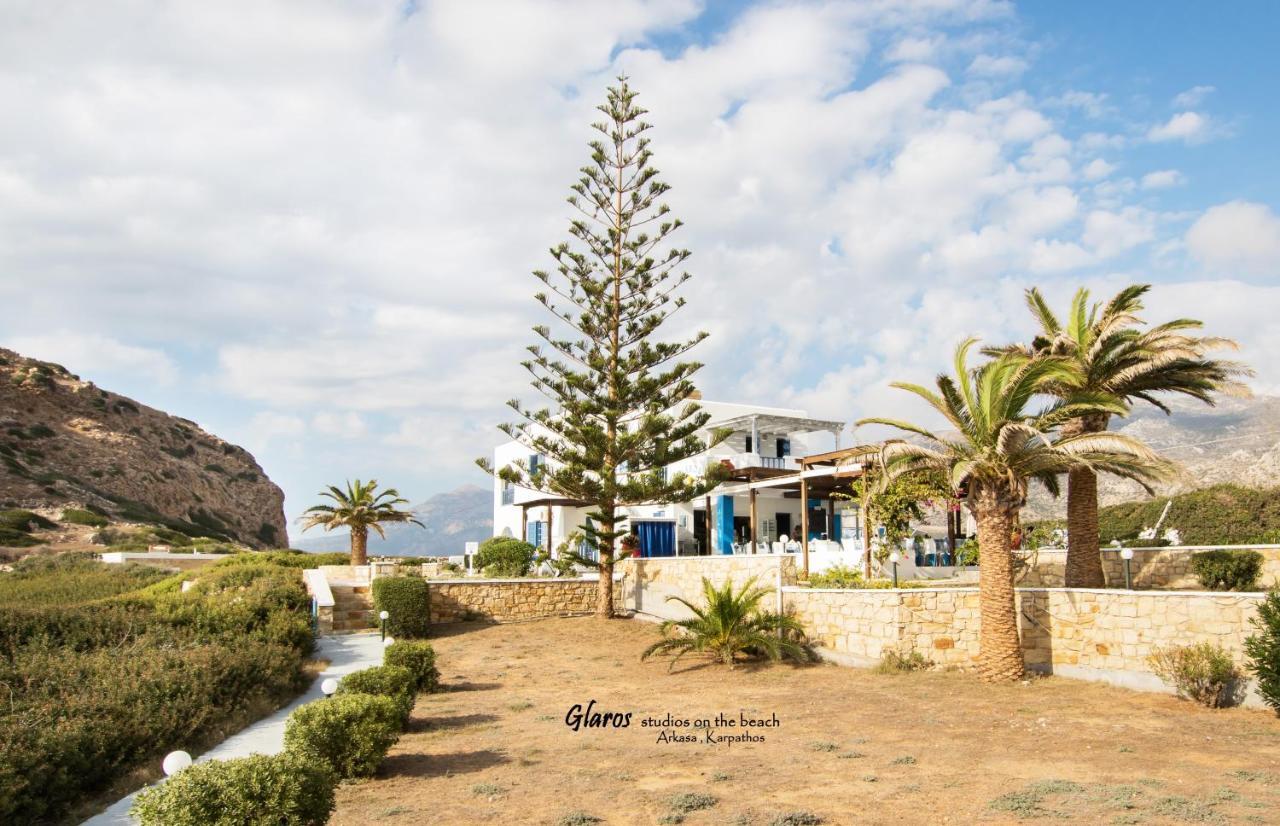 Apartamento Glaros Luxury Studio On The Beach Arkasa Exterior foto