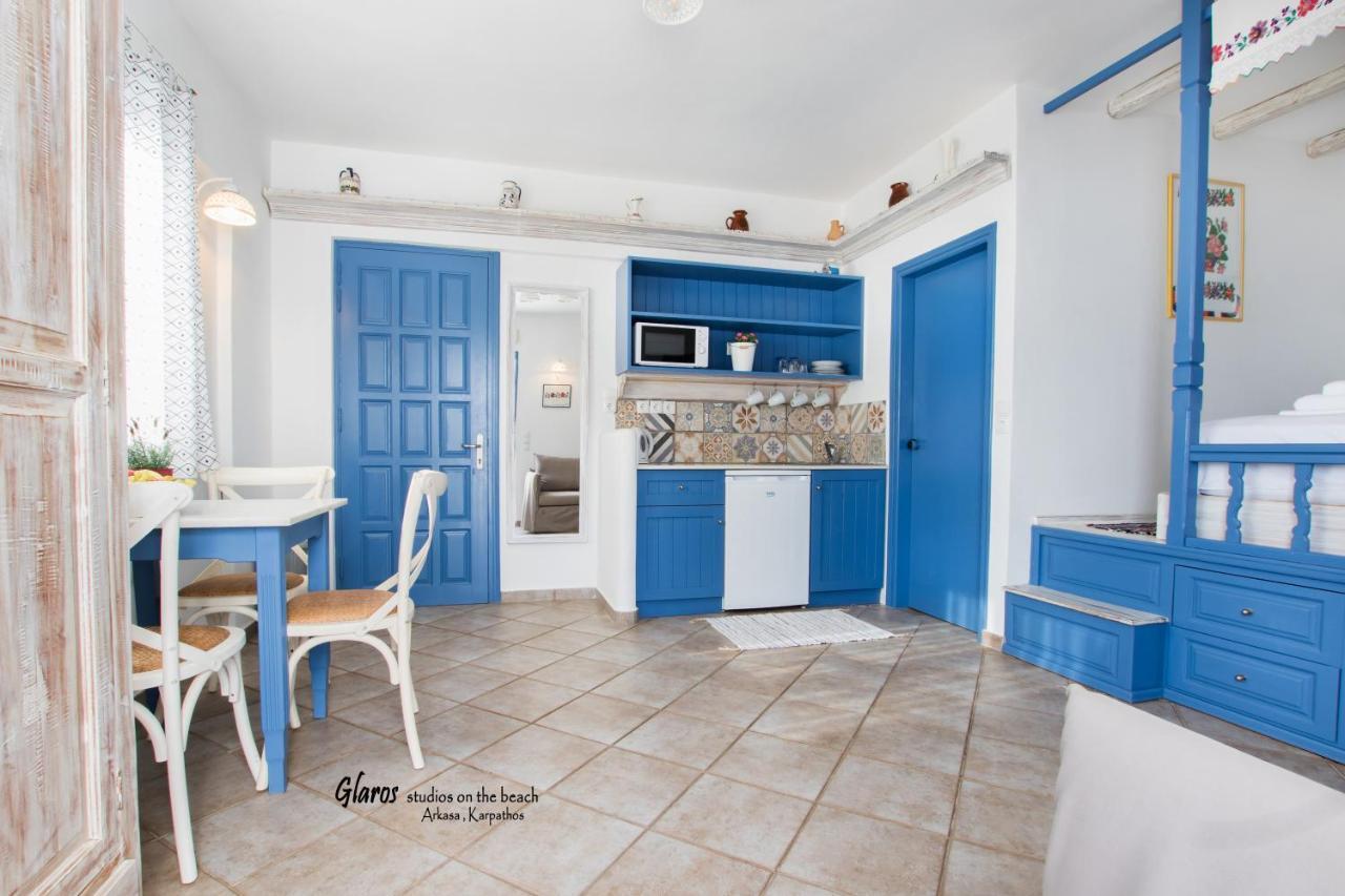 Apartamento Glaros Luxury Studio On The Beach Arkasa Exterior foto